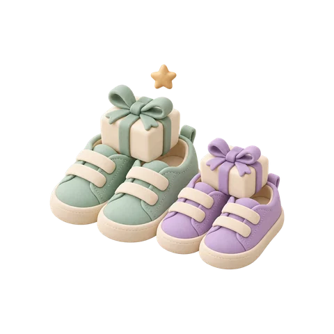Dos pares de zapatillas con regalos encima, como en Reyes